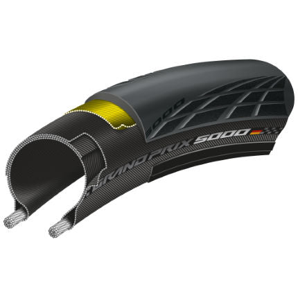 Continental GP5000 tyre on a white background