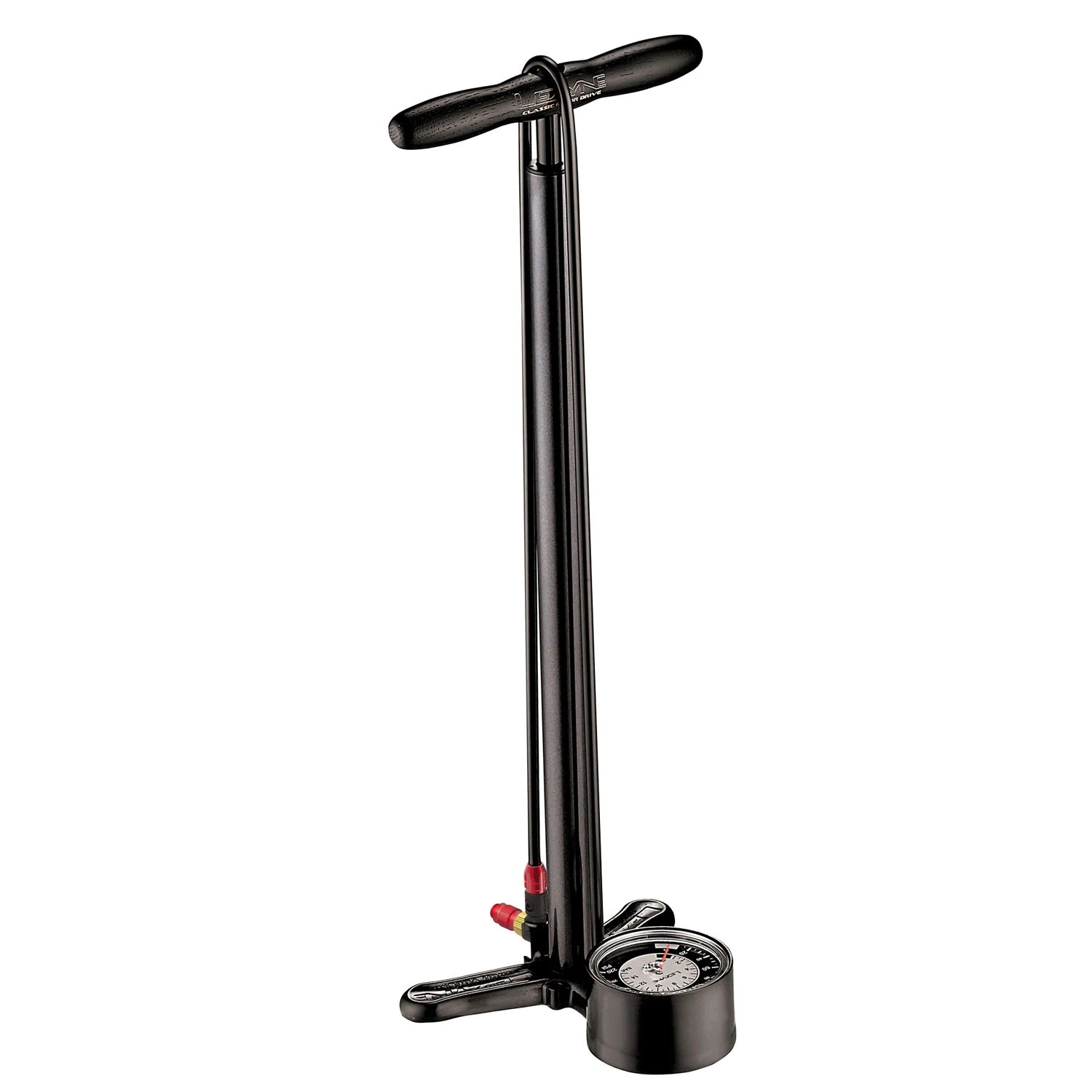 Lezyne Classic floor drive standing up on a white background