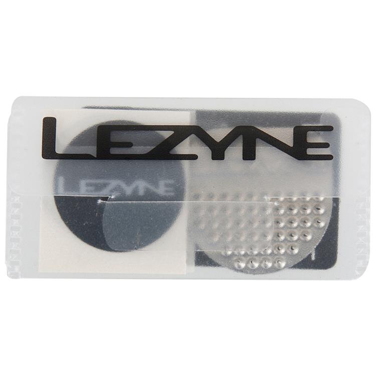 Lezyne glue-less patch kit with a white background
